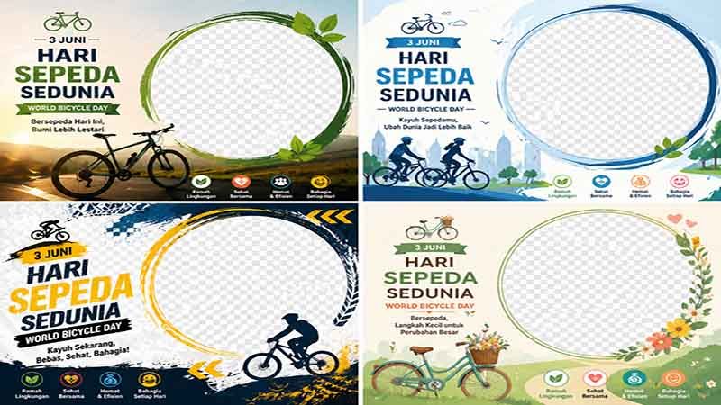 Twibbon Hari Sepeda Sedunia 2026 Lagi Viral! Begini Cara Bikin Desain Keren yang Bikin Feed Makin Menarik